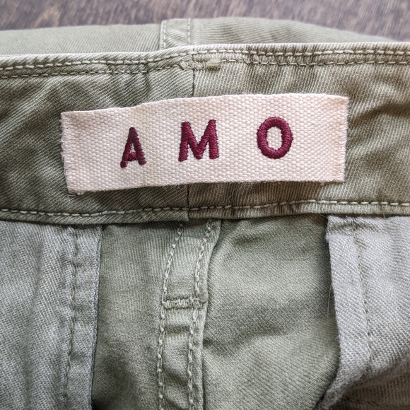 AMO Claudette Wide Leg Chino Pants Army Green Womens Size 30 - Picture 4 of 6